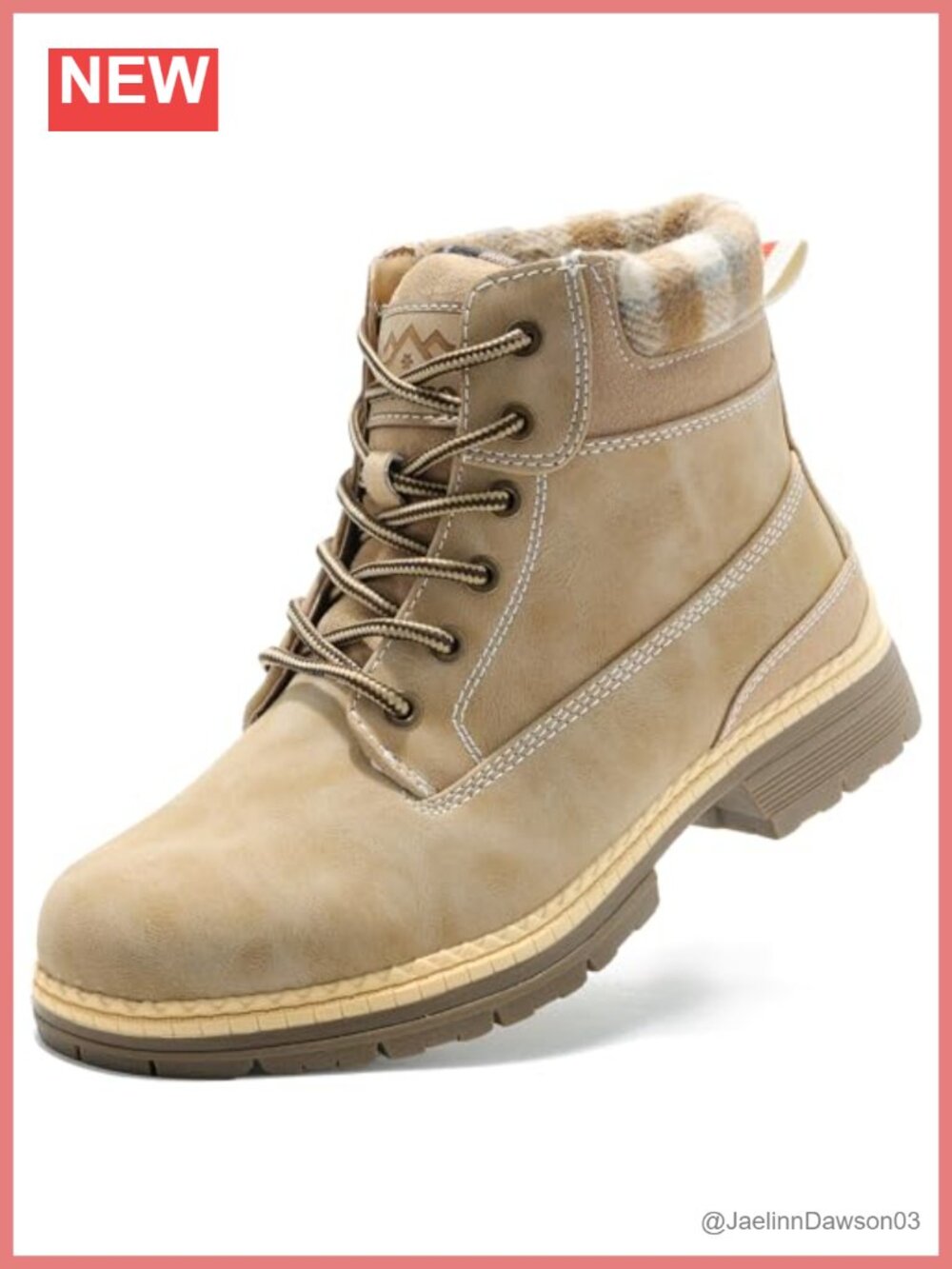 Womens Hiking Snow Winter Boots PU Synthetic Leather Fur Lined Ankle Boots